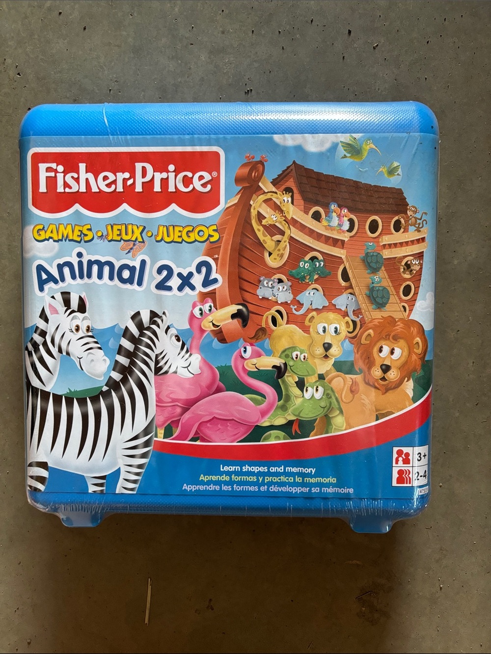 Fisher-Price Animal 2x2 Memory Game - Blue Packaging with Colorful Animals